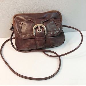 B Makowsky crossbody handbag brown leather small